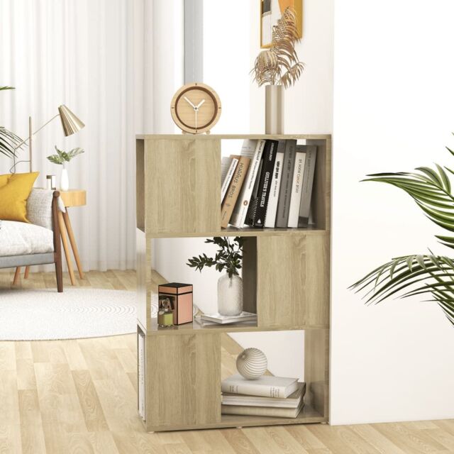Berkfield Home Book Cabinet Room Divider Sonoma Oak 60x24x94 cm Engineered Wood in Brown - Size: 60 x 24 x 94 cm - image 1