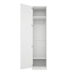 Wyld Haus Kahs White 1 Door Wooden Wardrobe with Brushed Brass Handle - thumbnail 4