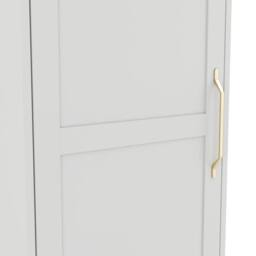 Wyld Haus Kahs White 1 Door Wooden Wardrobe with Brushed Brass Handle - thumbnail 6