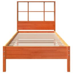 Berkfield Home Bookcase Bed without Mattress Wax Brown 100x200 cm Solid Wood Pine - thumbnail 4