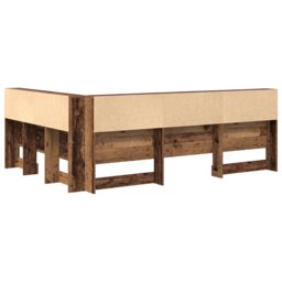 Berkfield Home Storage Headboard with Shelf Old wood 160 cm Engineered wood in Brown - thumbnail 7