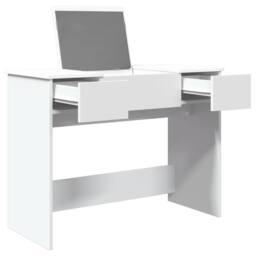 Berkfield Home Modern Dressing Table with Mirror White 100x45x76 cm - Size: 100 x 45 x 76 cm - thumbnail 4