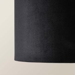 ValueLights Reni Black Velvet Easy Fit Drum Ceiling Lamp Shade - Size: Large - thumbnail 4