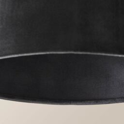 ValueLights Reni Black Velvet Easy Fit Drum Ceiling Lamp Shade - Size: Large - thumbnail 5