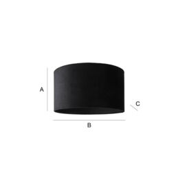ValueLights Reni Black Velvet Easy Fit Drum Ceiling Lamp Shade - Size: Large - thumbnail 9