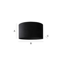ValueLights Reni Black Velvet Easy Fit Drum Ceiling Lamp Shade - Size: Large - thumbnail 7
