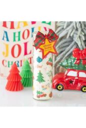 KDMD Nostalgic Christmas Print Christmas Pudding Scented Tube Candle in White - thumbnail 1