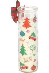 KDMD Nostalgic Christmas Print Christmas Pudding Scented Tube Candle in White - thumbnail 3