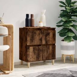 Berkfield Home Sideboard Smoked Oak 60x35x70 cm Engineered Wood in Brown - Size: 60 x 35 x 70 cm - thumbnail 2