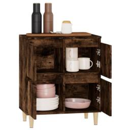 Berkfield Home Sideboard Smoked Oak 60x35x70 cm Engineered Wood in Brown - Size: 60 x 35 x 70 cm - thumbnail 5