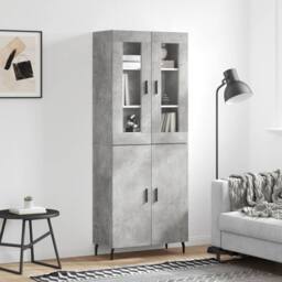 Berkfield Home Highboard Concrete Grey 69.5x34x180 cm Engineered Wood - thumbnail 2