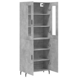 Berkfield Home Highboard Concrete Grey 69.5x34x180 cm Engineered Wood - thumbnail 4