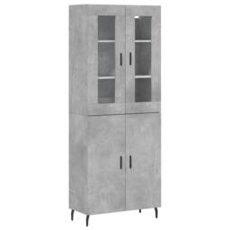 Berkfield Home Highboard Concrete Grey 69.5x34x180 cm Engineered Wood - thumbnail 3