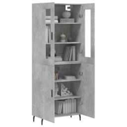 Berkfield Home Highboard Concrete Grey 69.5x34x180 cm Engineered Wood - thumbnail 1