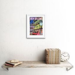 "Artery8 Wall Art Print New Orleans USA Travel Artwork Framed 9X7 Inch in White - Size: W7"" x H9""" - thumbnail 2