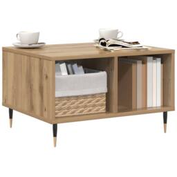 Berkfield Home Modern Coffee Table Artisan Oak 60x50x36.5 cm Engineered Wood in Brown - thumbnail 1