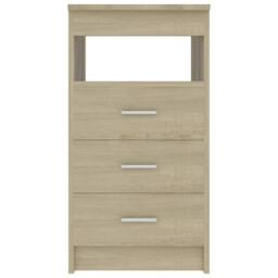 Berkfield Home Drawer Cabinet Sonoma Oak 40x50x76 cm Engineered Wood in Light Oak - Size: 40 x 50 x 76 cm - thumbnail 4