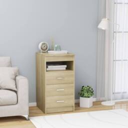 Berkfield Home Drawer Cabinet Sonoma Oak 40x50x76 cm Engineered Wood in Light Oak - Size: 40 x 50 x 76 cm - thumbnail 2