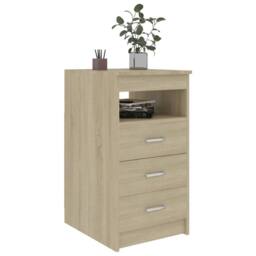Berkfield Home Drawer Cabinet Sonoma Oak 40x50x76 cm Engineered Wood in Light Oak - Size: 40 x 50 x 76 cm - thumbnail 3