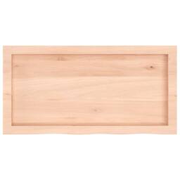 Berkfield Home Table Top 80x40x(2-4) cm Untreated Solid Wood Oak in Natural - thumbnail 4