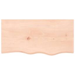 Berkfield Home Table Top 80x40x(2-4) cm Untreated Solid Wood Oak in Natural - thumbnail 3