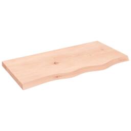 Berkfield Home Table Top 80x40x(2-4) cm Untreated Solid Wood Oak in Natural - thumbnail 1