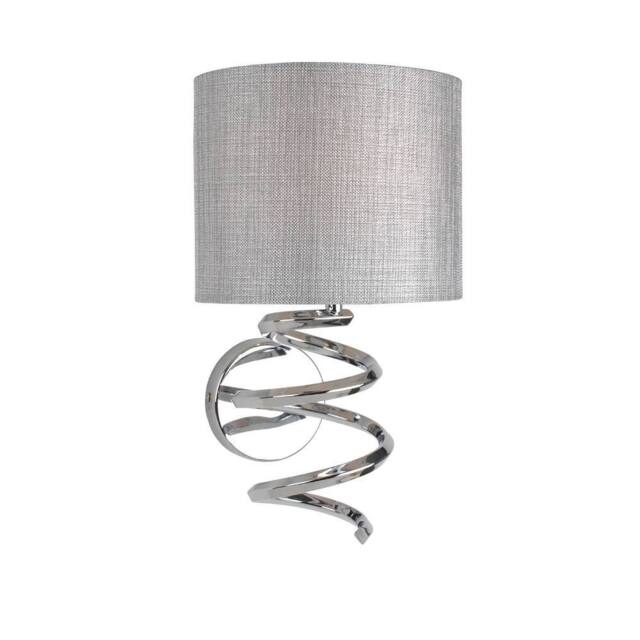 Pagazzi Kasi 1 Light Polished Chrome Wall Light with Grey Shade in Silver - image 1