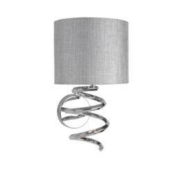 Pagazzi Kasi 1 Light Polished Chrome Wall Light with Grey Shade in Silver - thumbnail 2
