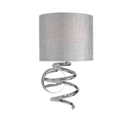 Pagazzi Kasi 1 Light Polished Chrome Wall Light with Grey Shade in Silver - thumbnail 1