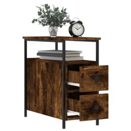 Berkfield Home Bedside Cabinets 2 pcs Smoked Oak 30x60x60 cm Engineered Wood in Brown - Size: 30 x 60 x 60 cm - thumbnail 4