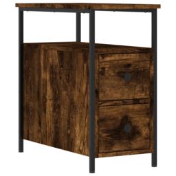 Berkfield Home Bedside Cabinets 2 pcs Smoked Oak 30x60x60 cm Engineered Wood in Brown - Size: 30 x 60 x 60 cm - thumbnail 5