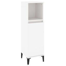 Berkfield Home Bathroom Cabinet White 30x30x100 cm Engineered Wood - Size: 30 x 30 x 100 cm - thumbnail 2