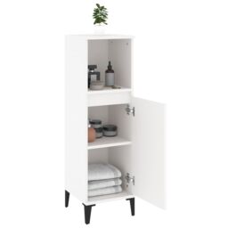 Berkfield Home Bathroom Cabinet White 30x30x100 cm Engineered Wood - Size: 30 x 30 x 100 cm - thumbnail 4