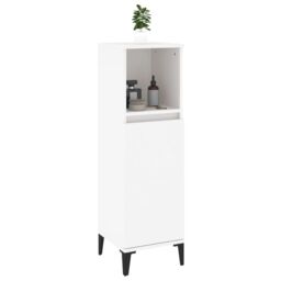 Berkfield Home Bathroom Cabinet White 30x30x100 cm Engineered Wood - Size: 30 x 30 x 100 cm - thumbnail 5