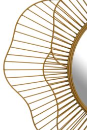 Orsina Elegant Flower Wall Mirror, 3D Metal Frame Slim Mirror, Round Shaped Wall Mirror, Compact Lounge Mirror in Gold - thumbnail 4
