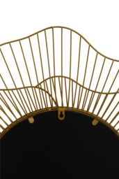 Orsina Elegant Flower Wall Mirror, 3D Metal Frame Slim Mirror, Round Shaped Wall Mirror, Compact Lounge Mirror in Gold - thumbnail 5