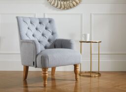 Birlea Fabric Arm Chair Padstow Easy Chair Traditional Accent in Grey