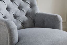Birlea Fabric Arm Chair Padstow Easy Chair Traditional Accent in Grey - thumbnail 4
