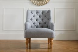 Birlea Fabric Arm Chair Padstow Easy Chair Traditional Accent in Grey - thumbnail 2