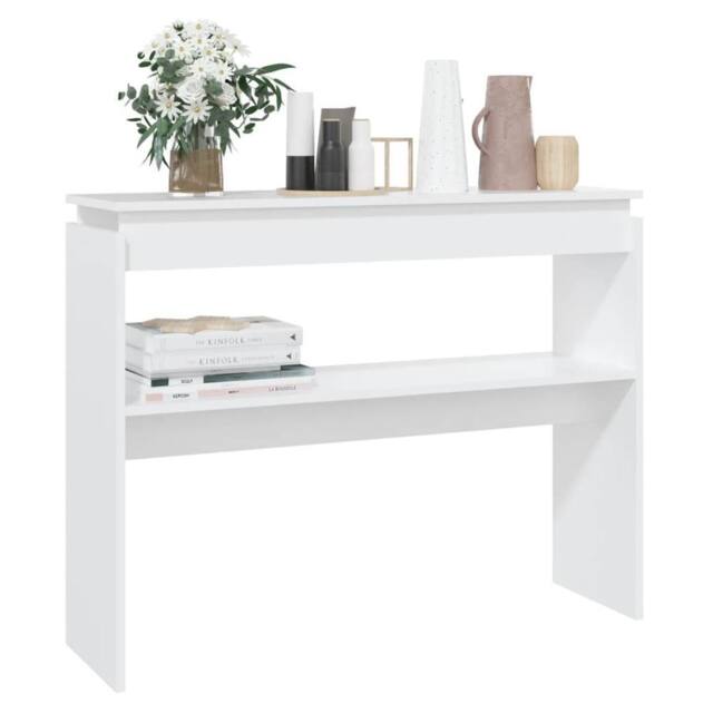 Berkfield Home Decorative Console Table White 102x30x80 cm Engineered Wood - Size: 102 x 30 x 80 cm - image 1
