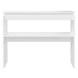 Berkfield Home Decorative Console Table White 102x30x80 cm Engineered Wood - Size: 102 x 30 x 80 cm - thumbnail 4