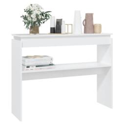 Berkfield Home Decorative Console Table White 102x30x80 cm Engineered Wood - Size: 102 x 30 x 80 cm - thumbnail 1