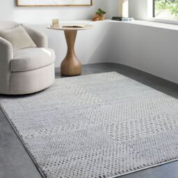 Livabliss Galey Alix Architect III-Modern Ivory Black Graphic High Pile Living Dining Bedroom Rug - Size: 80 cm x 220 cm - thumbnail 1