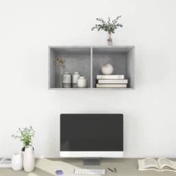 Berkfield Home Practical Wall-mounted TV Cabinet Concrete Grey 37x37x72 cm Engin - Size: 37 x 37 x 72 cm - thumbnail 6