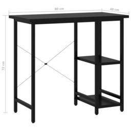 Berkfield Home Modern Computer Desk Black 80x40x72 cm MDF & Metal - Size: 80 x 40 x 72 cm - thumbnail 7