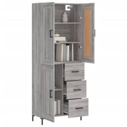Berkfield Home Highboard Grey Sonoma 69.5x34x180 cm Engineered Wood - thumbnail 1