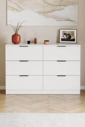 Home Discount Vida Designs Trega 6 Drawer Chest of Drawers 'Wide' Space Saving in White - thumbnail 3