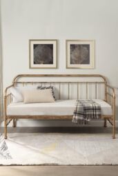 SlumberWorx Ickleford Industrial Living Room Bedroom Metal Day Bed Frame in Bronze - Size: Single - thumbnail 2