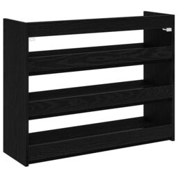 Berkfield Home Shoe Rack Black 80x25x62 cm Engineered Wood - Size: 80 x 25 x 62 cm - thumbnail 6