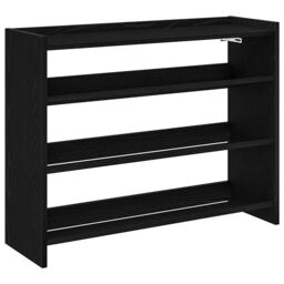 Berkfield Home Shoe Rack Black 80x25x62 cm Engineered Wood - Size: 80 x 25 x 62 cm - thumbnail 2